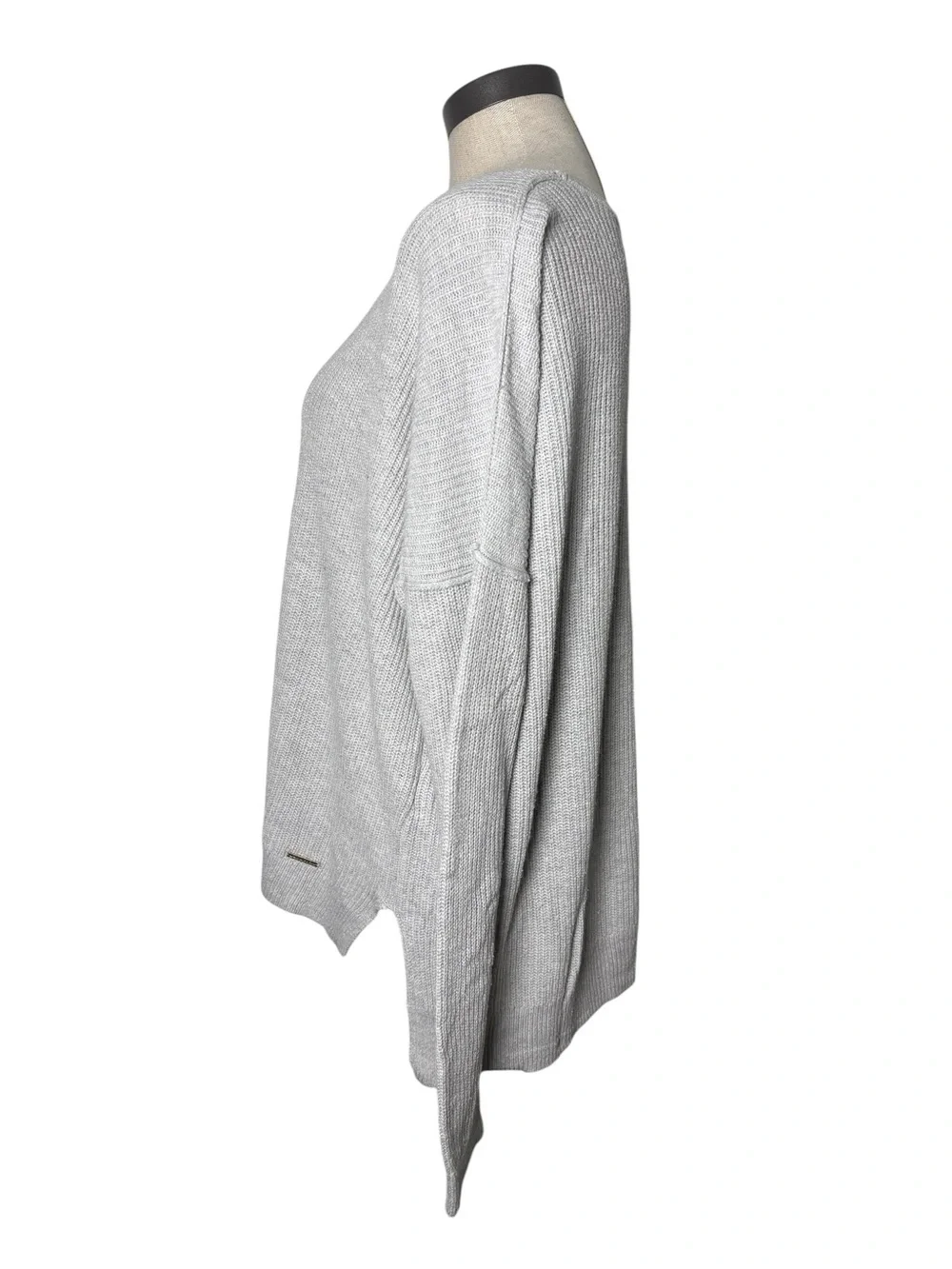 Abercrombie & Fitch Gray Ribbed Knit V Neck Oversized Sweater Women’s Large